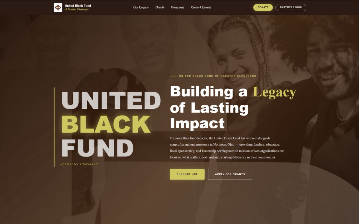 United Black Fund website screenshot